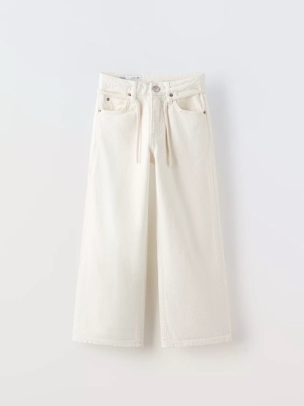 Zara Kids White Wide Leg Jeans-Size 13/14